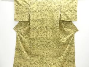 蝶に花鳥模様上代紬着物